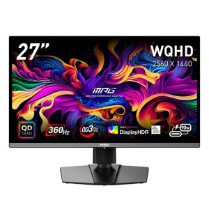 MSI QD-OLED �Q�[�~���O���j�^�[ MPG 271QRX QD-OLED 26.5�C���`/WQHD/QD-OLED�p�l��/360Hz/0.03ms(GTG)/�n�[�h�E�F�A�u���[���C�g�J�b�g/DisplayHDR True Black