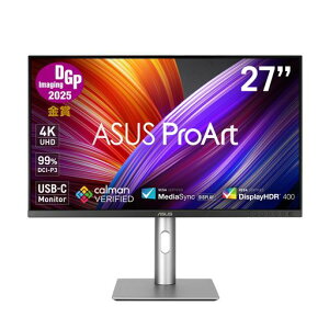 ASUS 4K ���j�^�[ ProArt PA279CRV-J / 27�C���` / �yDGP�C���[�W���O�A���[�h2025 ���܁z / IPS/HDMI/DisplayPort/USB Type-C(96W���d) / 99% DCI-P3 / 99%