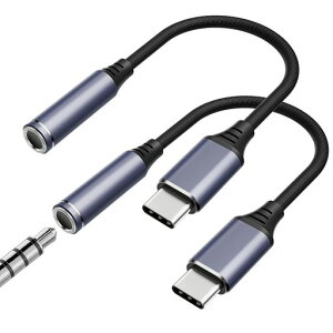 �y2�Z�b�g�z MoKo USB C to 3.5mm �C���z���W���b�N �ϊ��A�_�v�^�[ �P�[�u���� 3.5mm 4��3�� TypeC �C���z��/�w�b�h�Z�b�g�ϊ��A�_�v�^ �A���~������&�i�C�����҂� DAC�`�b�v���� ���y/���ʒ���/�c