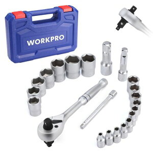 WORKPRO�\�P�b�g�����`�Z�b�g�K���[�W�c�[���Z�b�g���`�F�b�g�����`22�_�g�����p12.7mm&9.5mm&6.35mm3in1���`�F�b�g�����`�g�n���h���o�C�N�����Ԑ����J�[�����e�i���X�H��Z�b�g���[�P�[�X�t