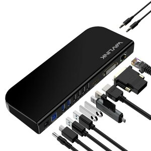 WAVLINKUSB3.0���j�o�[�T���h�b�L���O�X�e�[�V����4K@30HzHDMI���j�o�[�T���h�b�L���O�X�e�[�V�����A�f���A���r�f�I:HDMI�����DVI/VGA�A�M�K�r�b�g�C�[�T�l�b�g�A�I�[�f�B�I�A�}�C�N�A6xUSB�|�[�g