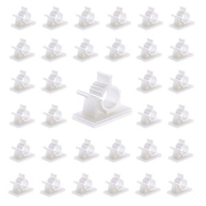 ケーブルクリップコードクリップ30個入りホワイトコードフック4階段調整可能ケーブルクリップケーブルまとめコード収納結束固定接着ワイヤーコードケーブル自在に整理byVIAKY