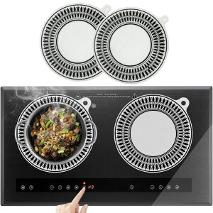 あいえいちコンロカバー、ihマットクッキングヒーターマット滑り止めストーブ傷防止保護焼け焦げ防止電磁調理器用シリコンマット断熱パッド水洗い可汚れ防止(白黒20cm*20cm2個)
