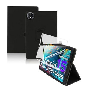 ForDOOGEETabA9/A9Pro�P�[�X�t�B�����Z�b�gDOOGEETab10.1�C���`�p�ی�P�[�X�K���X�t�B�����y�ʊp�x�����㎿PU���S���ʃJ�o�[�ϏՌ��y�u���b�N�z+�ی�t�B����1��