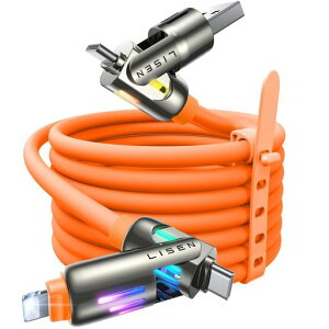 LISEN�炢�Ƃɂ񂭂��[�Ԃ�y2M�ő�240W�z�}���`�[�d�P�[�u��4in1�t�̃V���R�[���炢�Ƃɂ񂭂��[�Ԃ�^�C�vc�}���[�d480Mbps�f�[�^�]��CtoC/�^�C�vc���C�g�j���O/USBAto