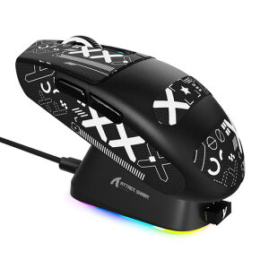 MAMBASNAKE x ATTACK SHARK G3PRO �Q�[�~���O�}�E�X ���� ���C�[�d�h�b�N�� RGB �[�d�X�^���h ���C�����X bluetooth �L���Q�[�~���O�}�E�X 3���[�h ���E�Ώ� 59g ��ɐe���� PAW3311 BK52820