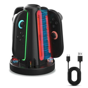 OLCLSSSwitch2Joycon�p�[�d�X�^���h�X�C�b�`2�W���C�R���p4�䓯���}���[�d|���C�z����|�Q�[���J�[�h6�����[|LED�C���W�P�[�^�[&�����ʒm|�ߏ[�h�~�`�b�v����|USB-C�P�[�u���t��ChargingGrip