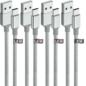GONGXIFACAI iphone �[�d�P�[�u�� �^�C�vc�yMFi�F�؁z�y1.5m+1.5m+1.5m+2m 4�{�z�^�C�vc �P�[�u�� Type C 3A�}���[�d QC3.0�Ή� �}���[�d PD�Ή� �i�C�����҂� �f���h�~iPhone 16/15