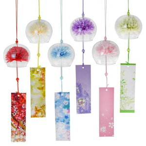 MrMrKura風鈴グラス手作り風鈴6個セット江戸風鈴ガラス風鈴可愛い玄関風鈴ウインドチャイム花球無地カラフルオシャレ澄んだ音屋外屋内厄除く幸運プレゼントおしゃれインテリアギフト飾…