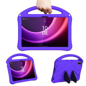「Doo」LenovoTab7A301LVタブレットケース2023年レノボタブレットタブ710.6インチカバースタンド機能ハンドル付き持ちやすいEVA素材取付簡単用LenovoTab7耐衝撃カバー子ども用(パープル)