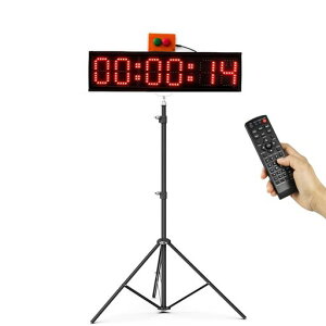 JheringスポーツタイマーLEDレースタイミング時計三脚付きランニングイベント用7色カウントダウン/アップレースタイマー(4Inch)