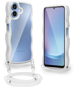 GalaxyA255G�p�P�[�X�N���A�V�����_�[�X�g���b�v�t��SC-53F�p�J�o�[�ϏՌ��M�����N�V�[A255G�X�}�z�P�[�X�������|���΂߂����R�t����|���P�[�X���������\���O���\(�z���C�g)