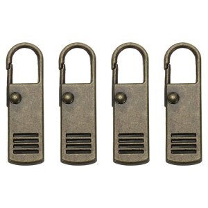 PATIKILジッパープル交換4個セット取り外し可能な金属ジッパータブ修理キットハンドルフィクサーエクステンションスーツケースブロンズ