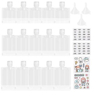 パウチ容器トラベル液体個包装パウチ容器30ML/50ML/100ML/15個入り詰め替え容器使い回しシャンプー、ボディーソープ、化粧品トラベル液体個包装漏れない透明密封性持ち運びに最適出張旅行…