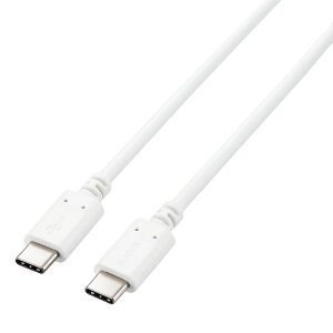 �G���R�� USB�P�[�u�� Type C (USB C to USB C) 100W 2m �R���p�N�g�R�l�N�^ USB Power Delivery�Ή� USB2.0 �F�ؕi �z���C�g �yiPhone 16 �V���[�Y �Ή����؍ρz