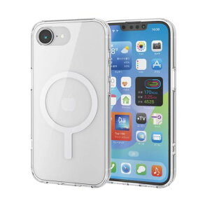 �G���R��iPhone16e�P�[�X�ϏՌ��Ռ��z���w�ʏ����h�~�}�O�l�b�g���C�����X�[�d�Ή������Y�ی�MAGKEEP�z���C�gPM-A25SMAG02WH