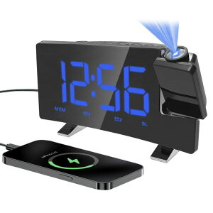 GHDVOP �ڊo�܂����v LED�f�W�^�����e���v �u�����v 7�C���`���� ���₷�� �V�䓊�e ���v 180°��]���e �I�V���� �������� 4�i�K���邳���� FM���W�I 12H/24H���ԕ\�� �A���[��/�X�k�[�Y�@�\ �c