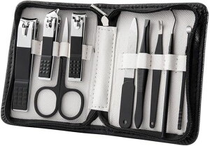 DAZOPAGE爪切りセット9点グルーミングセットマニキュアセットネイルケアセット多機能携帯便利専用収納ケース付き