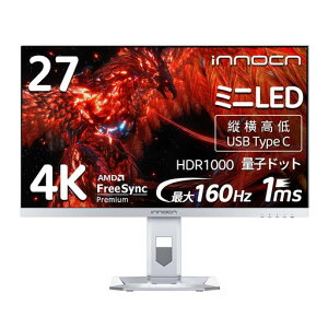 INNOCN 27M2V 27�C���` �Q�[�~���O���j�^�[ 4K �~�jLED ���j�^�[ 160Hz/144Hz, 1ms�������x HDR1000 QD �ʎq�h�b�g(���P�_�ۏؑΉ�), HDMI2.1/DP1.4/USB Type-C 90W/USB