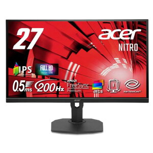 Acer Nitro �Q�[�~���O���j�^�[ 27�C���` �t��HD �L����p IPS ����� �G���S�X�^���h 200Hz 0.5ms(GTG) sRGB 99% AMD FreeSync Premium �u���b�N�u�[�X�g HDR10 �u���[���C�g�ጸ