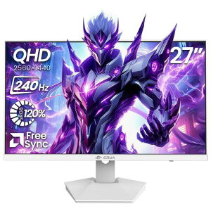 CRUA �Q�[�~���O���j�^�[ 27�C���` 240Hz WQHD(2560x1440) �f�B�X�v���C HDMI2.0 & DP1.4 FreeSync�T�|�[�g �u���[���C�g�y�� �X�Β��� 120%sRGB�L�F��Ή� �Ǌ|���Ή�