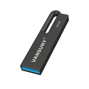 VansunyUSBメモリ64GBUSB3.2Gen1最大読出速度120MB/s高速金属製防水USBメモリー64ギガ大容量WindowsPCに対応(黒)
