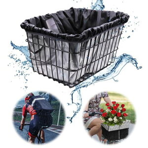 【LEISURECLUB】自転車カゴカバー前防水かごカバー反射材付き撥水加工雨よけ大きめ自転車バスケットカバー(黒(42*33*25cm))