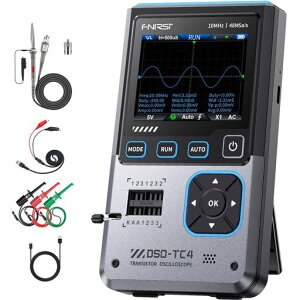 FNIRSI DSO-TC4 3-IN-1 �I�V���X�R�[�v 10MHZ�ш敝 48MS/S �T���v�����[�g�Ή� �n���h�w���h�f�W�^���I�V���X�R�[�v �g�����W�X�^�e�X�^�[ �M�������� �|�[�^�u�� �o�b�N���C�g�����\