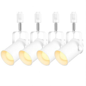 Dotoyダクトレール用スポットライト4個セットE26口金白ダクトレールLED電球60W形相当電球色9W800lmライティングバー用照明器具ledスポットライト人気(白+電球色)