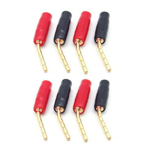 LOYELEY2mmピン型オーディオバナナプラグ8個入りねじ込み式無はんだ端子オーディオケーブル端子プラグハンダフリー純銅金メッキ