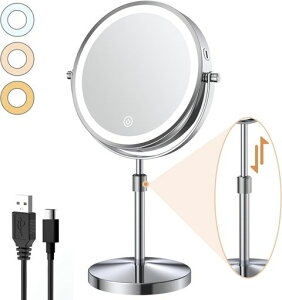 ARREBOL(�A���{��)�g�勾�����������D�~���[8�C���`���~���[USB�[�d��10�{�g�勾���ϋ�LED���C�g�t���~���[�X�^���h�~���[10�{�Ɠ��{���ʋ�3���邳���[�h���i�K�����@�\360�x��]�l�C��c
