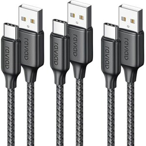 RAVIAD USB Type C �P�[�u���y2m/3�{�Z�b�g�z�^�C�vc �P�[�u�� 3A �}���[�d QuickCharge3.0�Ή� USB2.0�K�i USB-A to USB-C �R�[�h ���ϋv�i�C�����҂� iPhone