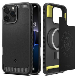 Spigen �y�n��18�N�̋Z�p�́ziPhone 16 Pro Max �P�[�X MagSafe�Ή� �}�O�l�b�g���� �}�b�g �ϏՌ� �ČRMIL�K�i ���M�b�h�E�A�[�}�[�E�}�O�t�B�b�g ACS07986 (�}�b�g�E�u���b�N)