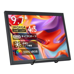 ���o�C�����j�^�[9.7�C���`2K�𑜓x�|�[�^�u���f�B�X�v���CIPS�p�l��2048x1536P100%sRGBHDRType-C/MiniHDMI�ڑ��\S4/PS5/XBOX/Switch/PC/Mac�ȂǑΉ�