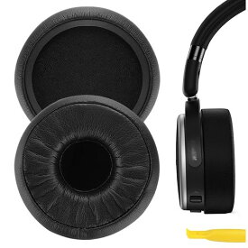 GEEKRIA イヤーパッド QUICKFIT 互換性 パッドアーカーゲー AKG N60NC WIRELESS ヘッドホンに対応 パッド イヤー/イヤーカップ (プロテインレザー/ブラック)