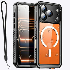 AICaseiPhone17ProMax�P�[�X�h���N���AMagSafe�Ή��h��/�h��/�h�o/�ϏՌ�IP68�F��360°�t���{�f�B�ی슮�S���^�����J�o�[iPhone17ProMax6.9�C���`�p