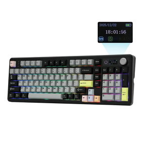 EPOMAKER TH99 PRO 96% ���J�j�J���L�[�{�[�h �X�N���[��&�m�u���� 10000mAh 2.4GHz/BT/USB-C �z�b�g�X���b�v�Ή� �J�X�^���h���C�o�[ RGB�o�b�N���C�g PBT�L�[�L���b�v �K�X�P�b�g �e���L�[�t��