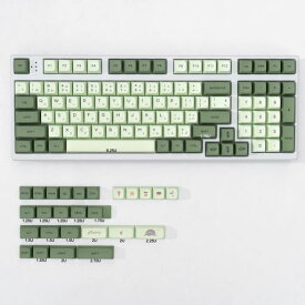 MINTCAPS 抹茶グリーン PBT 日本語キーキャップ セット 126 キー XDA プロファイル かわいいキーキャップ カスタム昇華型キーキャップ チェリー GATERON MX スイッチ用 メカニカル ゲーム ギア