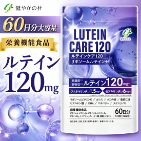 【60日分大容量】 高濃度 ルテイン 120mg リポソームルテイン アスタキサンチン 6mg ゼアキサンチン 1.5mg リポソームビタミンC 栄養機能食品 ビタミンA ビタミンB カシス DHA ヒアルロン酸 ルテインケア120 サプリ サプリメント