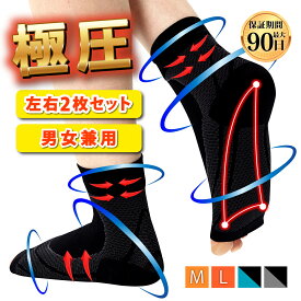 ＼全品ポイント5倍&クーポン配布中／【2枚セット・左右兼用】 偏平足 扁平足 サポーター 足底筋膜炎 足首 足首用サポーター 足 スポーツ 足裏 かかと 靴下サポーター かかと アーチ 立ち仕事 送料無料