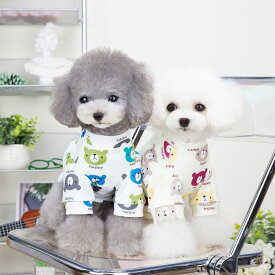 犬服 Tシャツ ベスト 長袖 スリーブ Tシャツ タンクトップ インナー 犬 服 tシャツ 小熊柄 伸縮 つなぎ 部屋着 重ね着 パジャマ 小型犬 中型犬 ネコ 猫服 春 秋 冬 犬 秋冬服 ドッグウェア 男の子 女の子 オス メス おしゃれ オシャレ セール かわいい 可愛い 22YO927