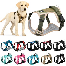 犬 ハーネス AirTag対応 大型犬 中型犬 ペット用ハーネス 反射素材 迷子防止 エアタグケース付き 胴輪 お散歩ハーネス ワンタッチバックル 通気性 メッシュ 調整可能 夜間散歩 リードリング付き おしゃれ かわいい MO201