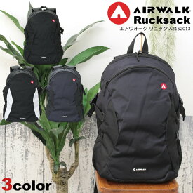 【クーポンで10％OFFマラソンセール 】AIRWALK デイパックリュック 軽量 通勤 通学 メンズ リュックサック 撥水 SDGs リサイクル素材 A4 大容量 PCバッグ ブラック A2152013