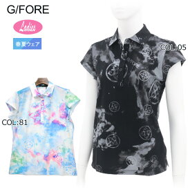 【ネコポス配送可能】G/FORE (GFORE) ジーフォア 073212059 レディース 春夏 半袖 ポロシャツ ストレッチ イタリア製素材 ぼかし柄 ゴルフウェア 小さいサイズ対応