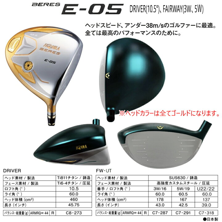 楽天市場】本間ゴルフ(ホンマ) ベレス 05モデル 5s グレードシャフト  