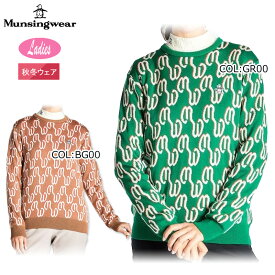 マンシングウェア Munsingwear MG4FST52L レディース 長袖 セーター 丸首 手洗い可能 ストレッチ ゴルフウェア 秋冬