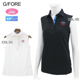 【ネコポス配送可能】G/FORE (GFORE) ジーフォア 073213058 レディース ポロシャツノースリーブ ストレッチ ゴルフウェア スポーツウェア 春夏