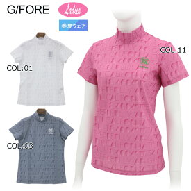 【ネコポス配送可能】G/FORE (GFORE) ジーフォア 073213052 レディース モックネックシャツ 半袖 ストレッチ ゴルフウェア スポーツウェア 春夏