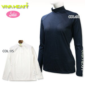 ビバハート VIVA HEART 012-26310 レディース インナー 長袖 モックネック シャツ メッシュ 接触冷感 吸水速乾 ストレッチ ゴルフウェア 春夏秋