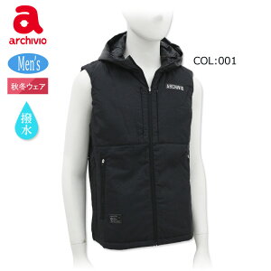 アルチビオ archivio A424103 メンズ アウター ベスト 中綿 撥水 フード付き ゴルフウェア スポーツウェア 秋冬